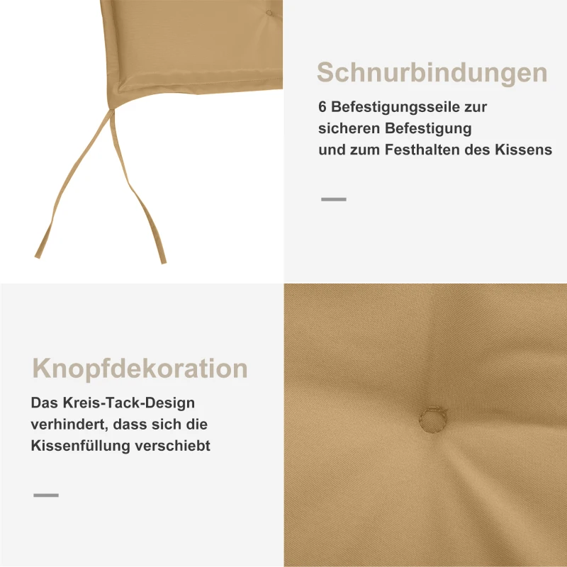 Outsunny Bankauflage Gartenmöbel-Polster Polsterauflage, 120 x 50 x 5 cm, Beige