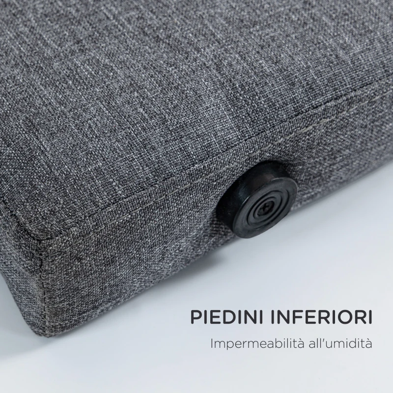 HOMCOM Testiera Letto Matrimoniale Trapuntata a Bottoni con 2 Ganci, in Tessuto Effetto Lino, 160x7x120 cm, Grigia