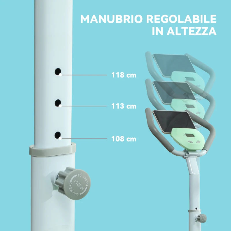 SPORTNOW Stepper con Manubrio e Gradino Regolabile e Monitor LCD, in Acciaio e ABS, 48x38x108-118 cm, Verde