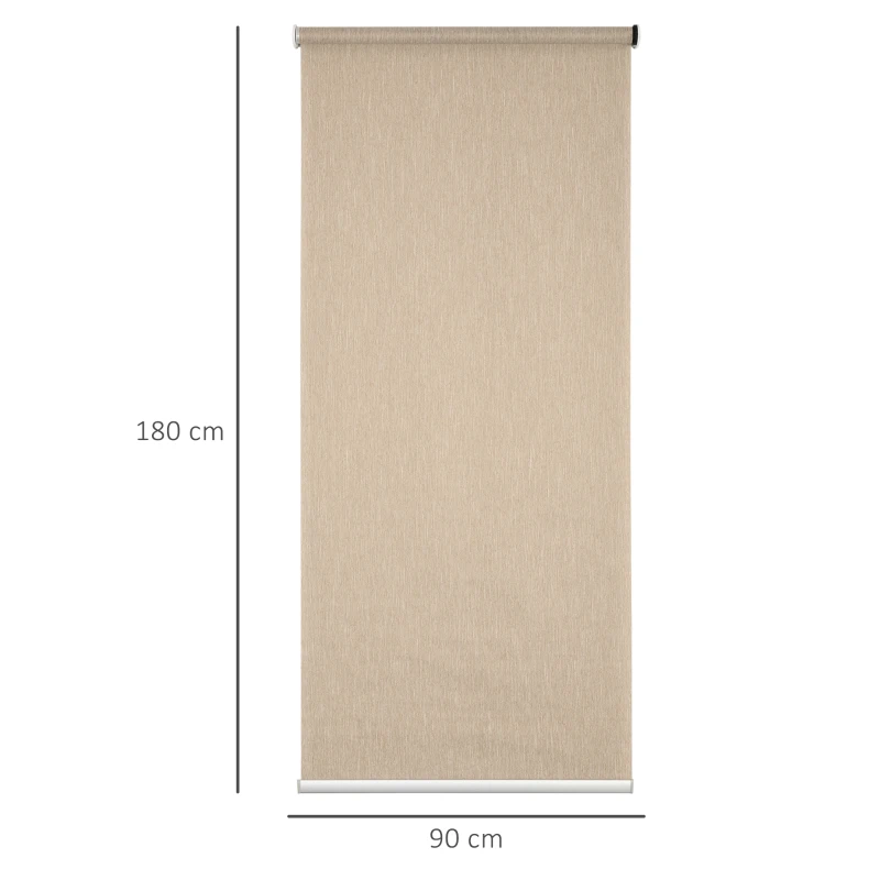 HOMCOM WiFi Smart Roller Blinds Work with TUYA App, Window Shade with Rechargeable Battery, Electric Shades Blind Easy Fit Home Office Living Room Bathroom Kitchen, Brown, 90cm x 180cm