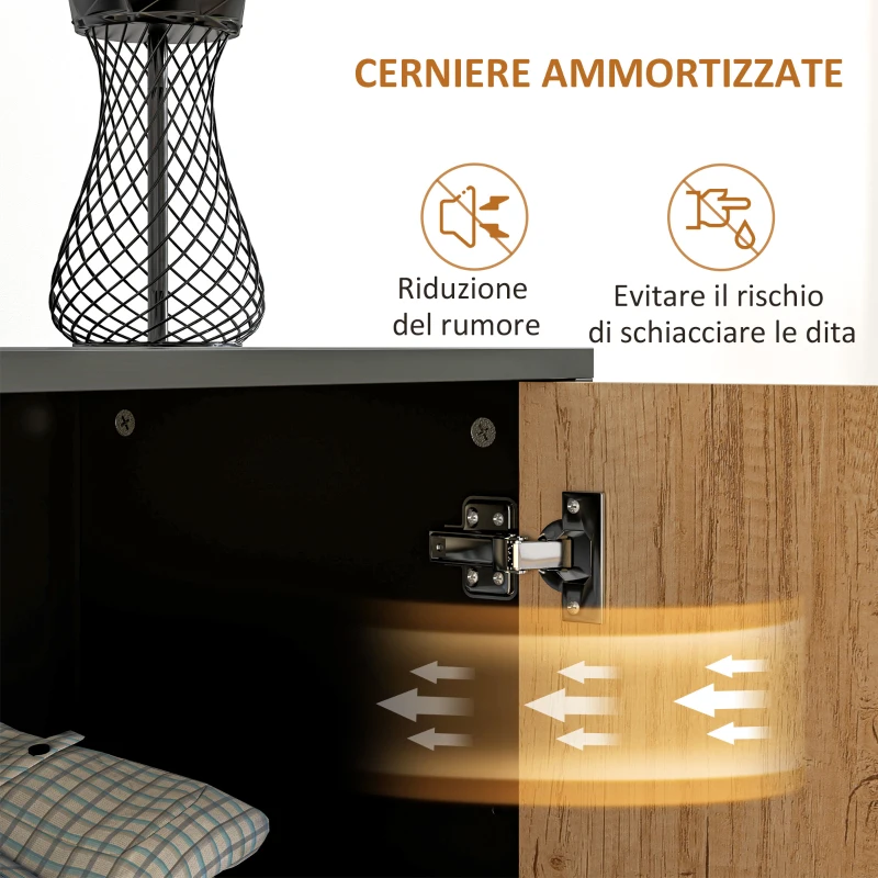 HOMCOM Credenza Moderna con 3 Cassetti e un Armadietto Cucina 2 Ante Soft-Close con Ripiano Regolabile