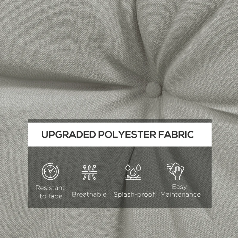 Outsunny 2-Piece Seat Cushions Back Pillows Replacement, Patio Chair Cushions Set for Indoor Outdoor, Light Grey