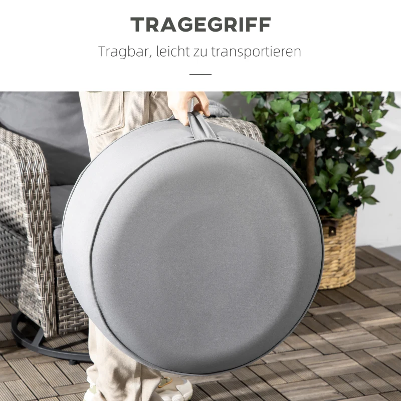 Outsunny Hocker, Ottomane, aufblasbar, waschbarer Bezug, bis 150 kg belastbar, dunkelgrau, 53 x 53 x 23 cm