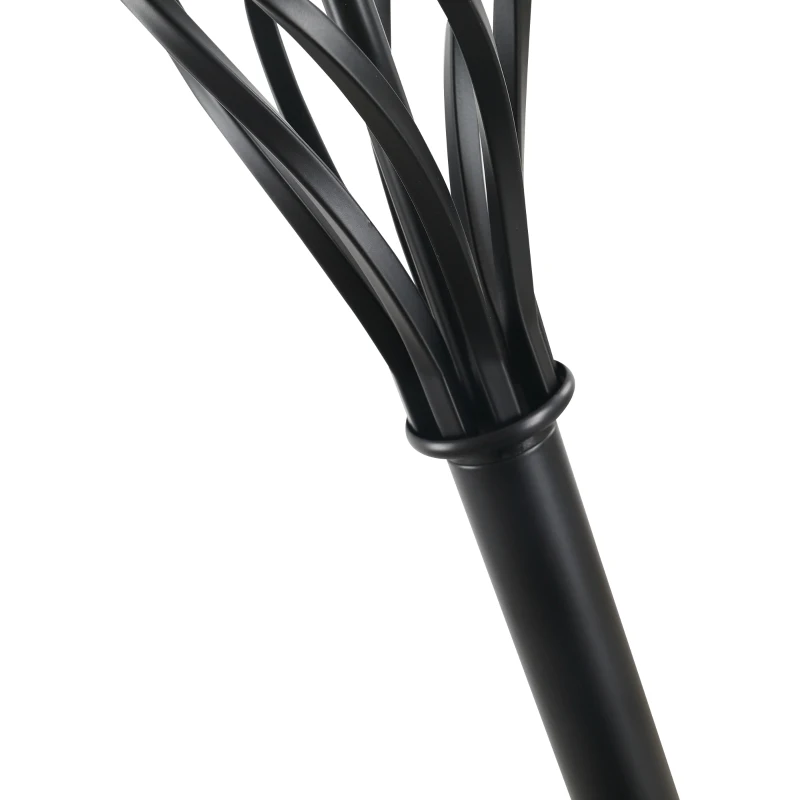 HOMCOM Set 3 Pezzi: 1 Lampada da Terra e 2 Lampade da Tavolo in Metallo, Design Vintage, Lampadine E27, Nero e Bianco