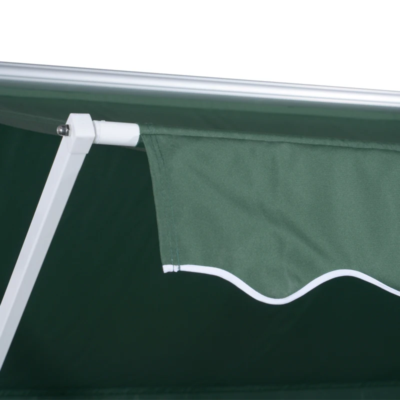 Outsunny Store Double Pente Manuel rétractable métal Polyester imperméabilisé 3,5L x 3l x 2,6H m Vert foncé