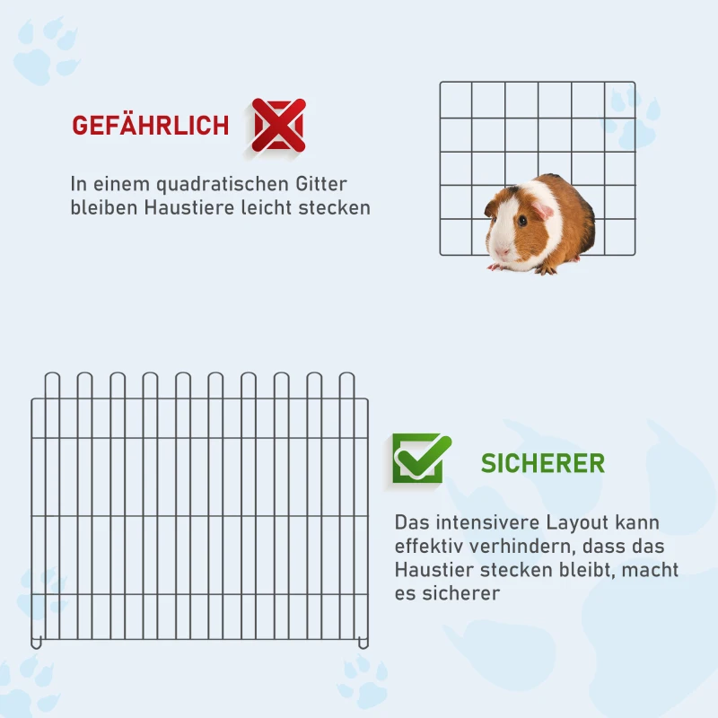 PawHut Welpenauslauf Welpenzaun Laufstall Freilaufgehege Welpengitter 5 Maßen (Maße: 71x61cm)