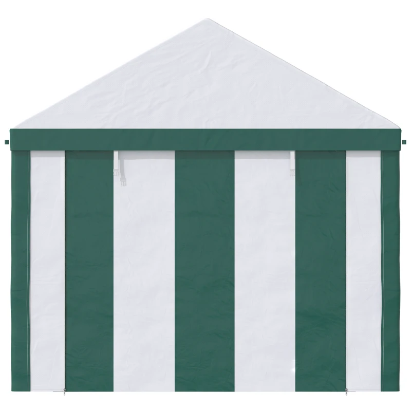 Outsunny Tendone da Giardino 4x3m per 12 Persone con Doppio Ingresso, Bianco e Verde