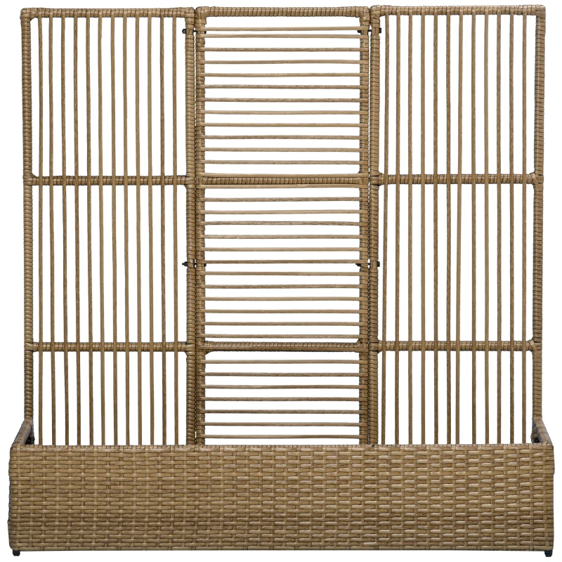 Outsunny Support pour plantes avec treillis bac rectangulaire inférieur en résine tressée et acier dim. 103L x 29l x 103H cm
