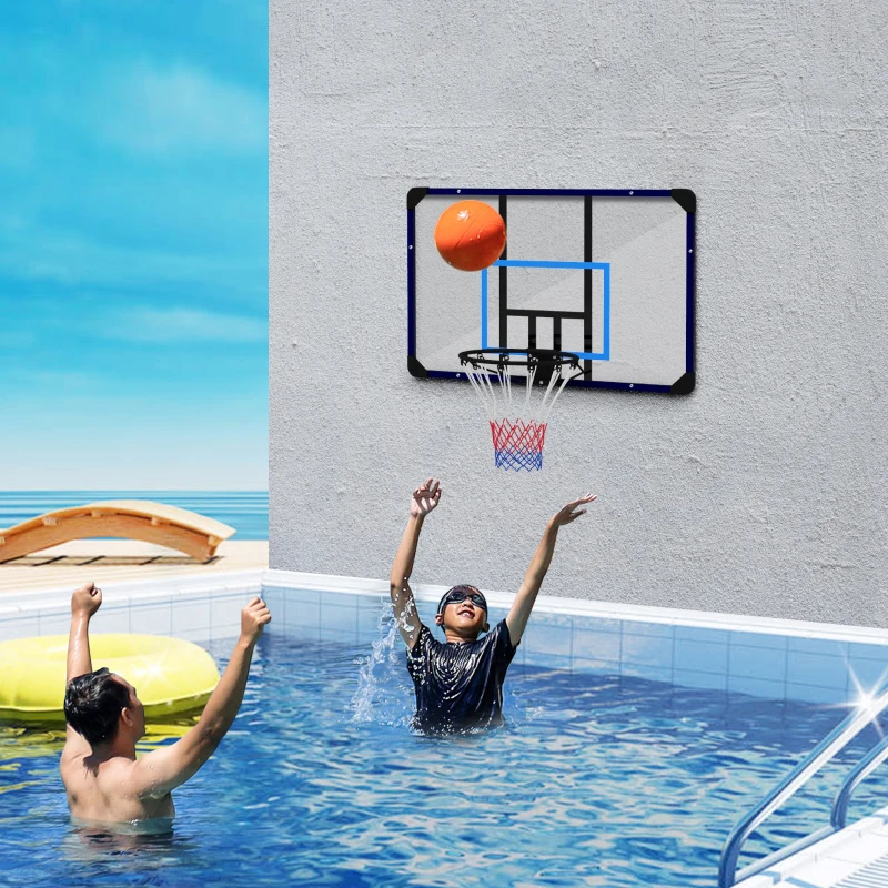 SPORTNOW Canestro Basket da Muro con Tabellone Infrangibile e Cerchio in Acciaio, 113x61x73 cm