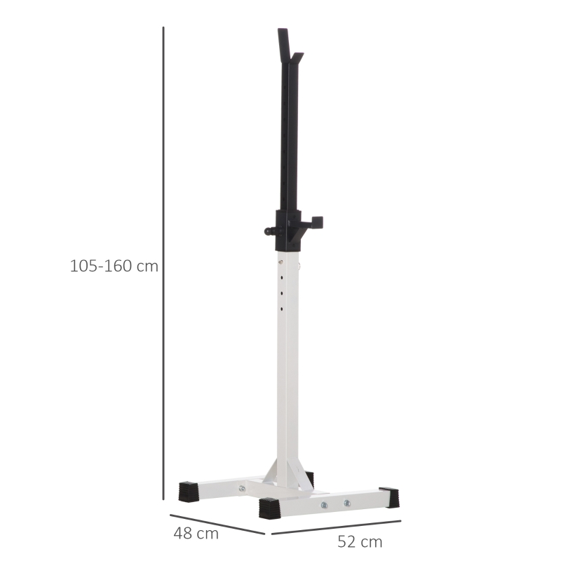 HOMCOM Porta Bilanciere Universale in Acciaio, Altezza Regolabile su 12 Livelli, Carico Massimo 150kg