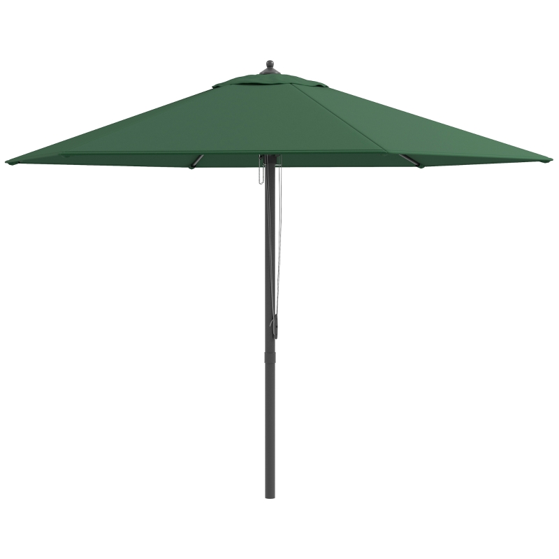 Outsunny 2.8m Garden Parasol Umbrella, Round Outdoor Market Table Umbrella Sun Shade Canopy, Green