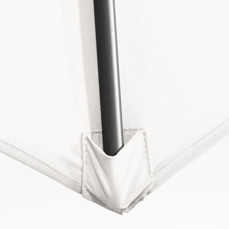 Outsunny Parasol déporté Ø 3 m octogonal inclinable manivelle avec pied en acier blanc
