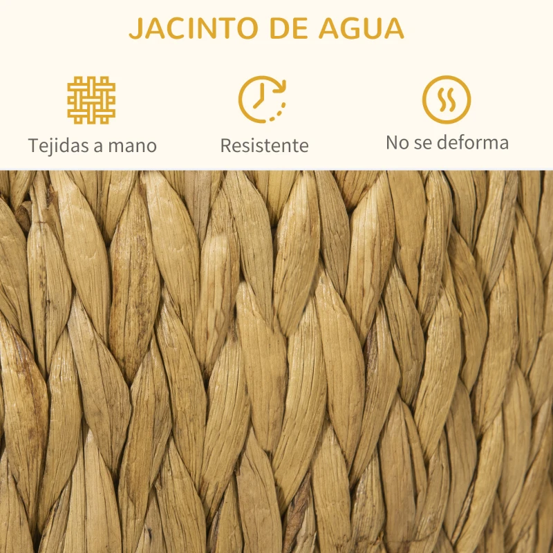 PawHut Cueva para Gatos de Mimbre con Cojín Lavable y Patas Elevadas Apariencia de Taburete 44x43x42 cm Natural