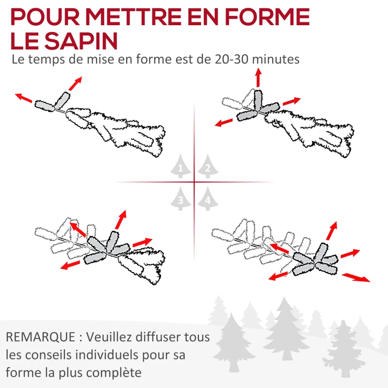 HOMCOM Sapin de Noël artificiel 150 cm en fibre optique couleurs 140 LED support pliable