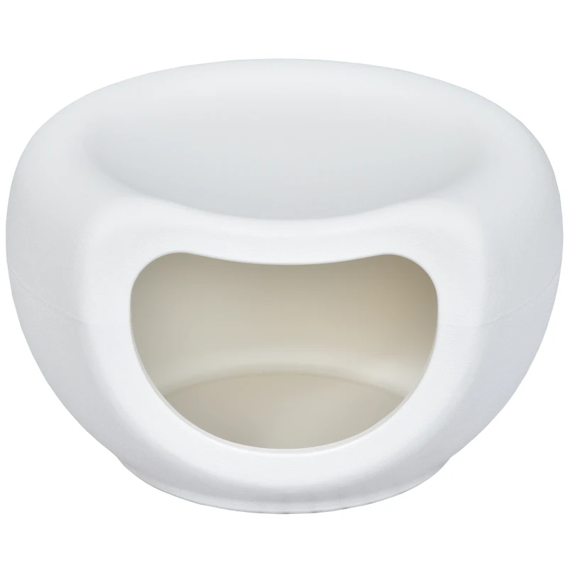 PawHut Maison pour chat panier chat lit chat design contemporain Doonut dim. 48L x 42l x 29H cm polypropylène blanc