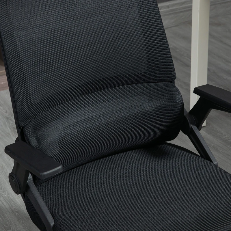 Vinsetto Fauteuil de bureau réglable tissu maille polyester dossier ergonomique inclinable pivotant Noir