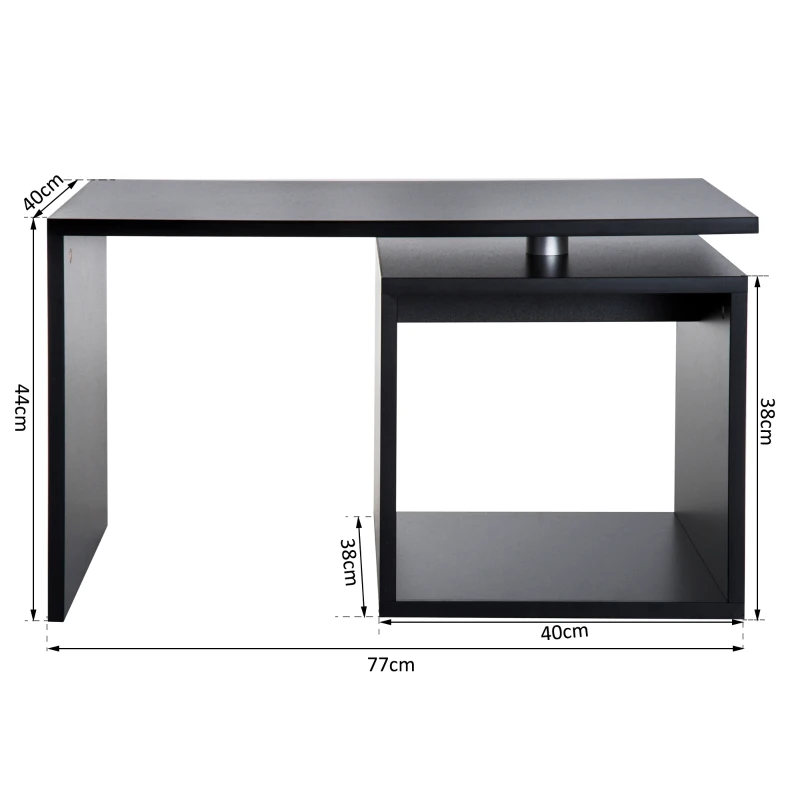 HOMCOM Table basse contemporaine design géométrique carré rectangulaire 77L x 40l x 44H cm noir mat