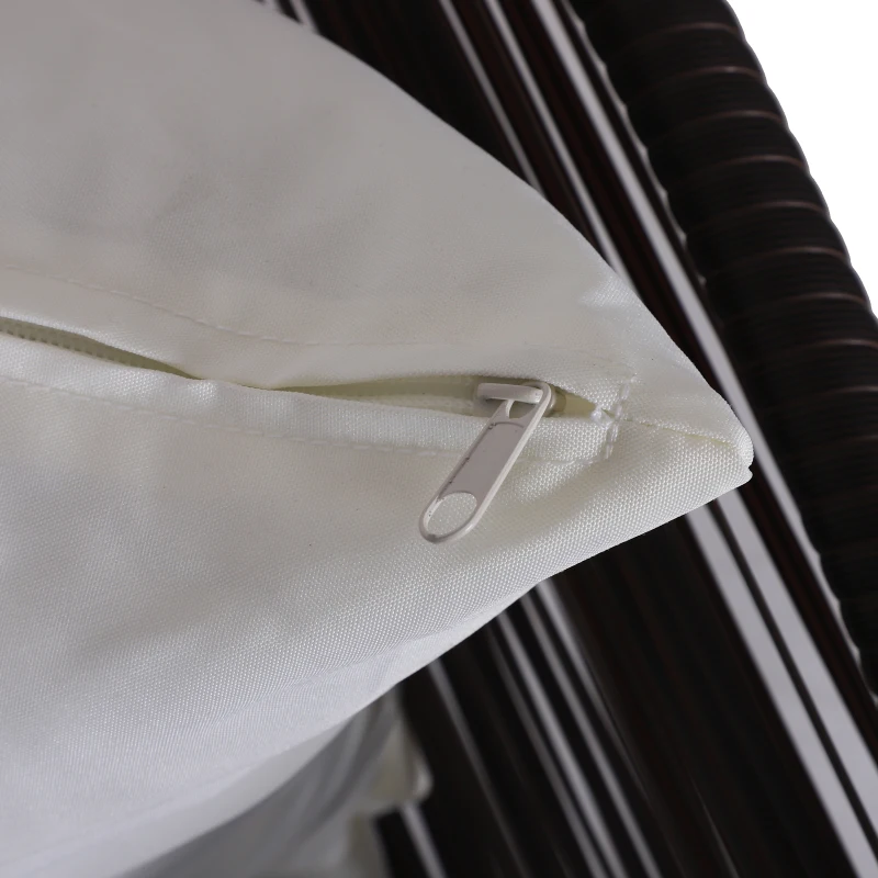 Outsunny Set Mobili da Giardino 5 Pezzi Tavolino con Piano in Vetro Temperato Rattan 3 Poltrone 1 Poggiapiedi 1 in Acciaio, Rattan