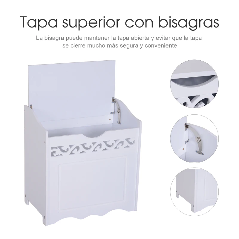 HOMCOM Armario de Almacenamiento con Tapa Multifuncional Gabinete Mueble Organizador de Almacenaje para Cocina Comedor Salón Dormitorio Baño 55x34x58cm