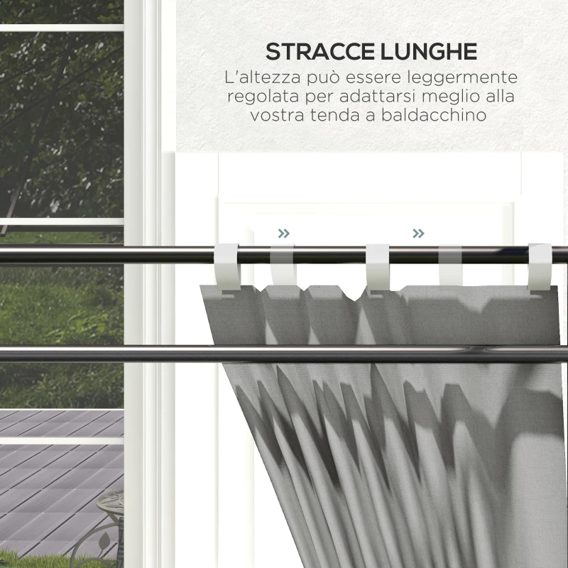 Outsunny Set 2 Pareti per Gazebo 3x6m e 3x3 m in Tessuto Oxford con Finestre e Cerniere, 295x195cm, Grigio