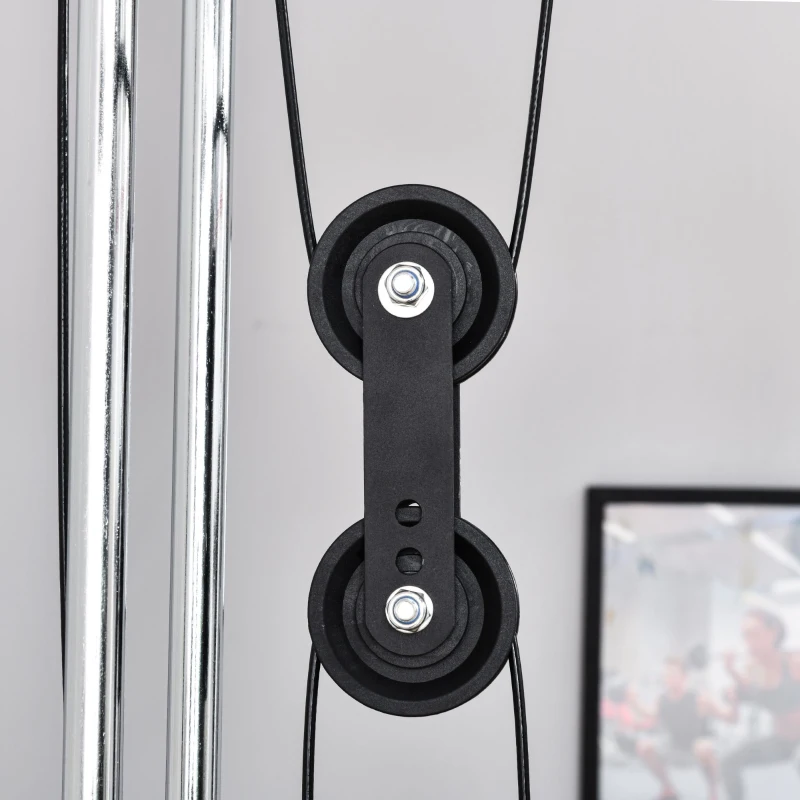 HOMCOM Stazione Fitness Multifunzione Power Tower per Palestra in Casa e Ufficio 155x118x220cm Nero