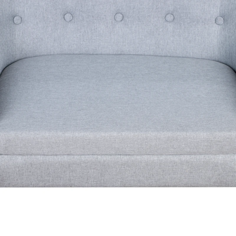 HOMCOM Children's Armchairs Kids Armchair Toddler Chair 2 Seater Wood Frame Mini Sofa for Bedroom Playroom Grey