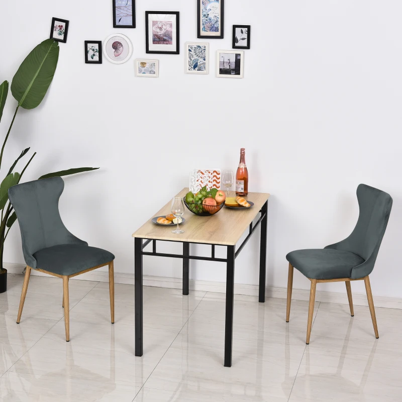 HOMCOM Lot de 2 chaises de Salle à Manger Chaise de Salon Pieds en métal 45 x 57 x 87 cm Gris