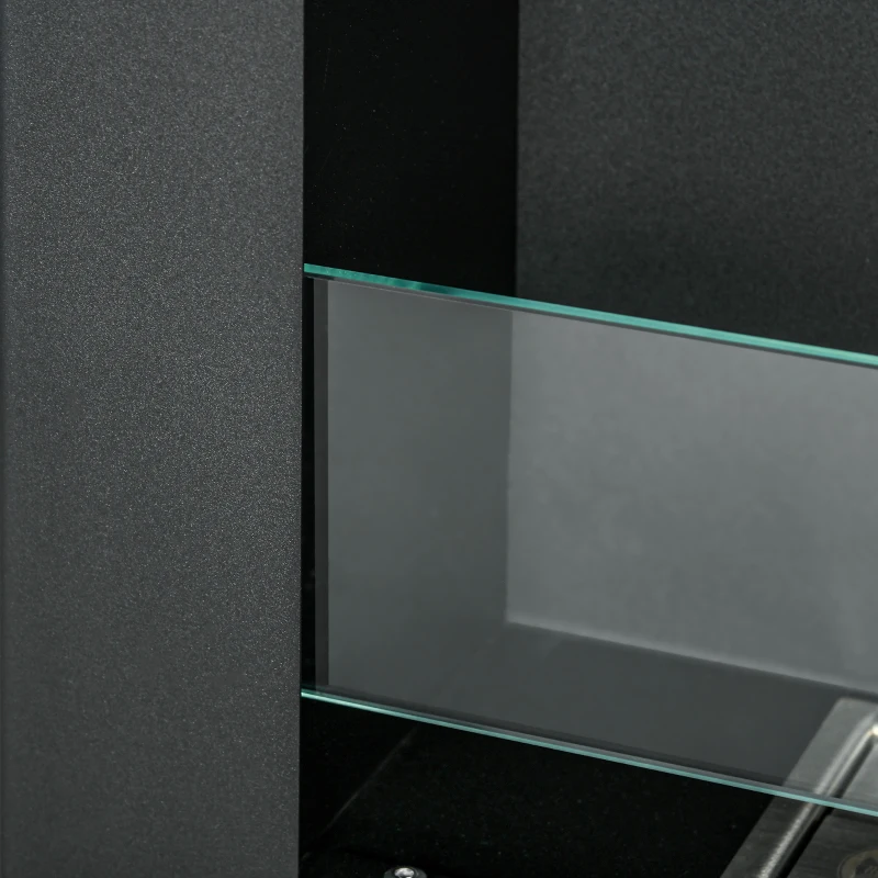 HOMCOM Camino a Bioetanolo da Incasso in Acciaio Inox, 2 Bruciatori da 0.85L per 3 Ore di Durata, 90x15x40cm, Nero