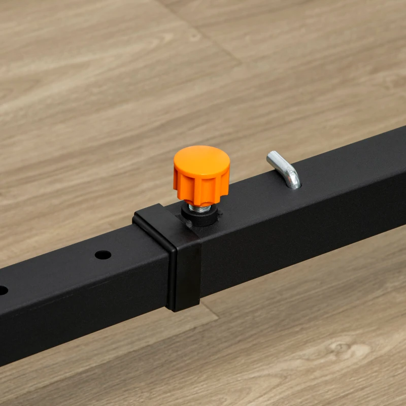 HOMCOM Porta Bilanciere Regolabile con Supporti per Dip Station e Push Up, 111-151x69x120-150 cm, Nero