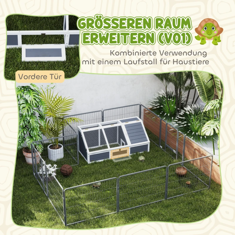 PawHut Schildkrötenbox, Outdoor Schildkrötengehege, bodenloses Design, leicht zu öffnen, Schildkrötenhaus, Hellgrau(m-9)