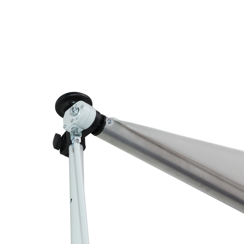 Outsunny Tenda da Sole da Esterno 2x1.5m a Rullo con Manovella, Altezza e Angolazione Regolabile, Bianco