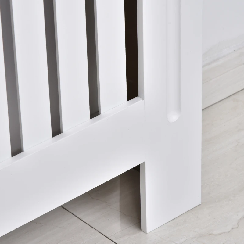 HOMCOM Cache-radiateur Design Panneau Cabinet 152L x 19l x 81H cm MDF Blanc