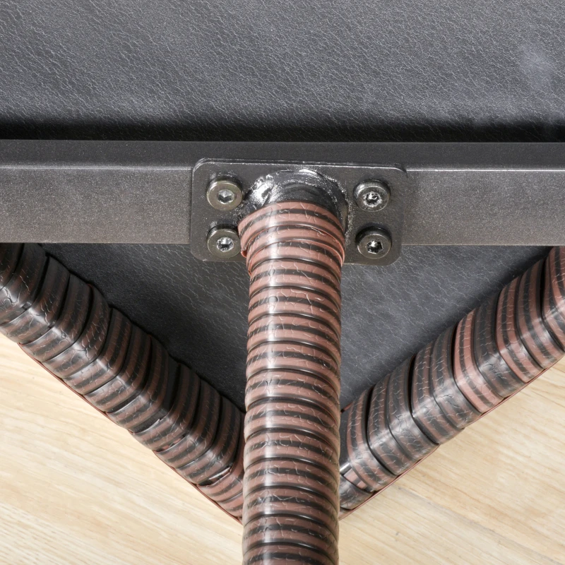 Outsunny Tavolino in Rattan Sintetico, Tavolino da Esterno Piccolo, per Giardino, Terrazzo Impermeabile Marrone 90x50x35cm