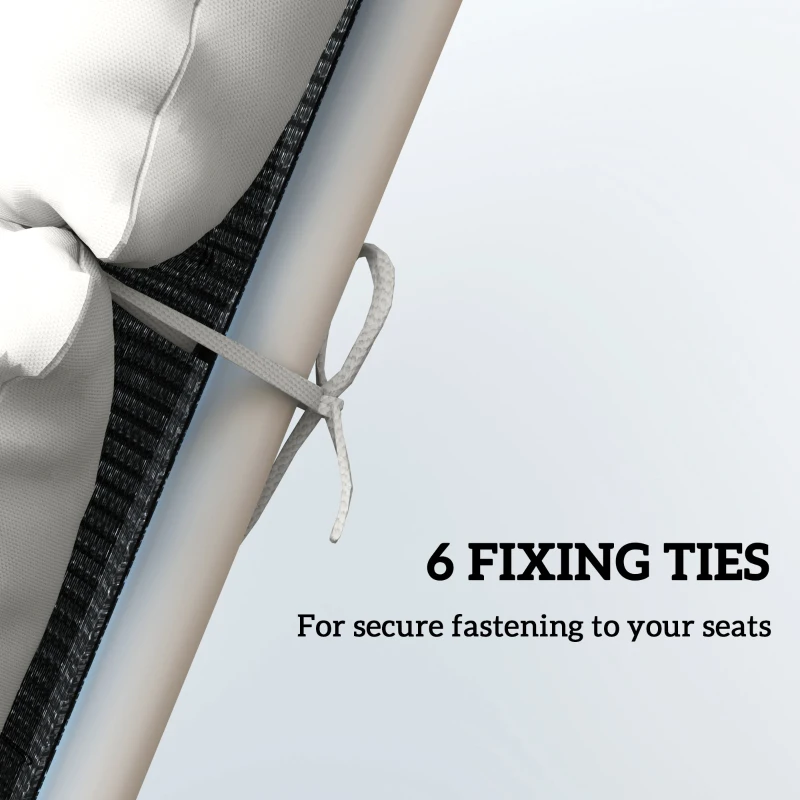 Outsunny Sun Lounger Cushions Only, 190x56x10cm Garden Lounge Chair Cushions, UPF20+ 220gsm Fabric, Thick Sunbed Replacement Pads with 6 Ties, Light Grey