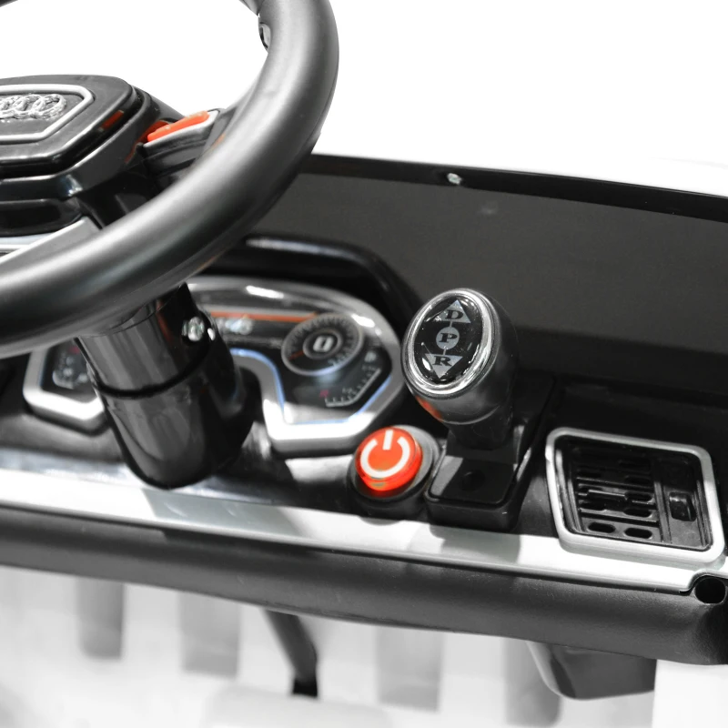 HOMCOM Coche Eléctrico para Niño +3 Años Audi Q5 con Mando a Distancia MP3 Luces y Sonidos Apertura de Puerta y Tirador Carga 30 kg 116x75x56 cm Blanco