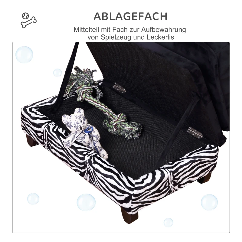 PawHut Hundesofa Hundecouch mit Stauraum Katzen Sofa Hundebett Haustier mit Stauraum