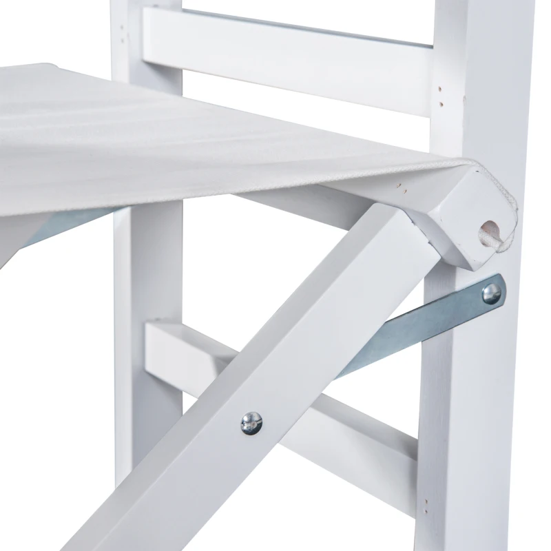 HOMCOM Regiestuhl Gartenstuhl Klappstuhl Stuhl Landhaussessel Sessel Weiß L56 x B46 x H88 cm