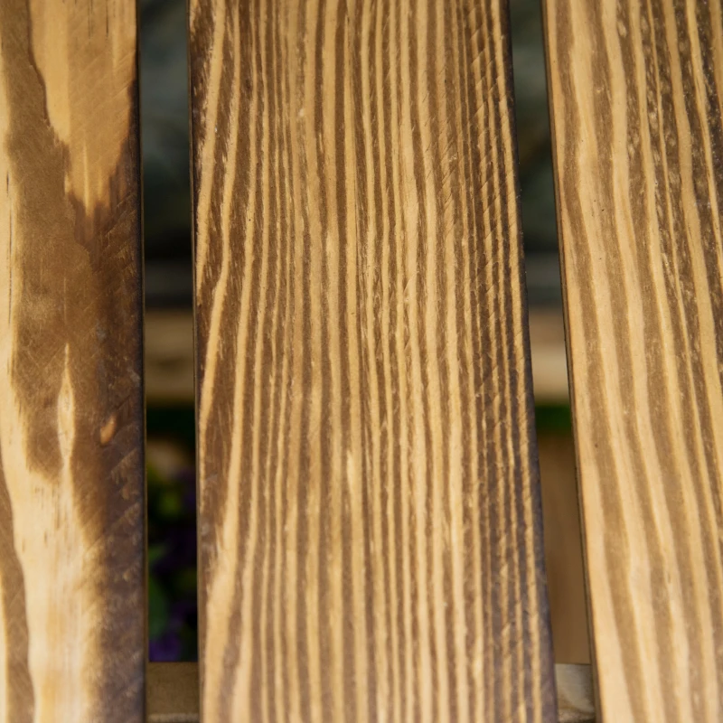 Outsunny 3-Etagen Pflanzenständer, klappbarer 93 cm hoch Blumenständer für Innen Außen, Pflanzenregal aus Holz, Blumentopfständer mit Tabletts, Blumentreppe für Wohnzimmer, Garten Balkon, Dunkelbraun