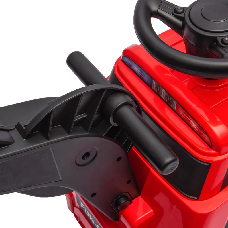 HOMCOM Ruspa Giocattolo con Volante e Benna di Scavo, in PP e Metallo, 100x43x48.5 cm, Rossa e Nera