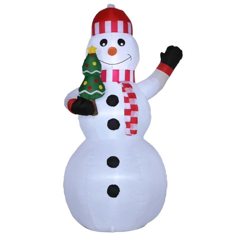 Décoration Gonflable De Noël Joiedomi - Bonhomme De Neige 6 Pieds Avec Chien Et Sapin
