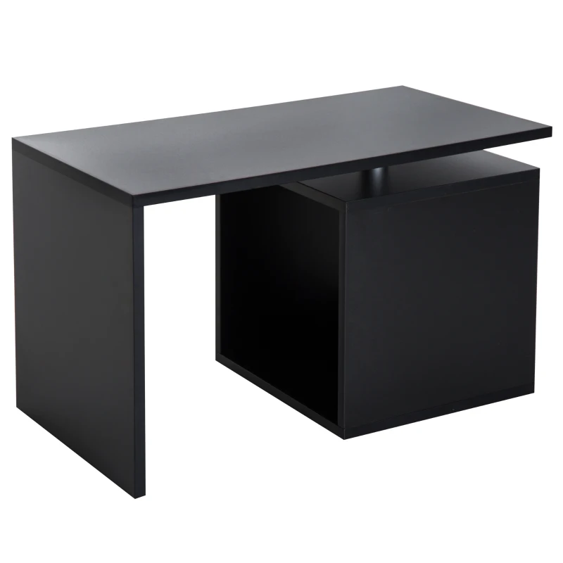 HOMCOM Table basse contemporaine design géométrique carré rectangulaire 77L x 40l x 44H cm noir mat