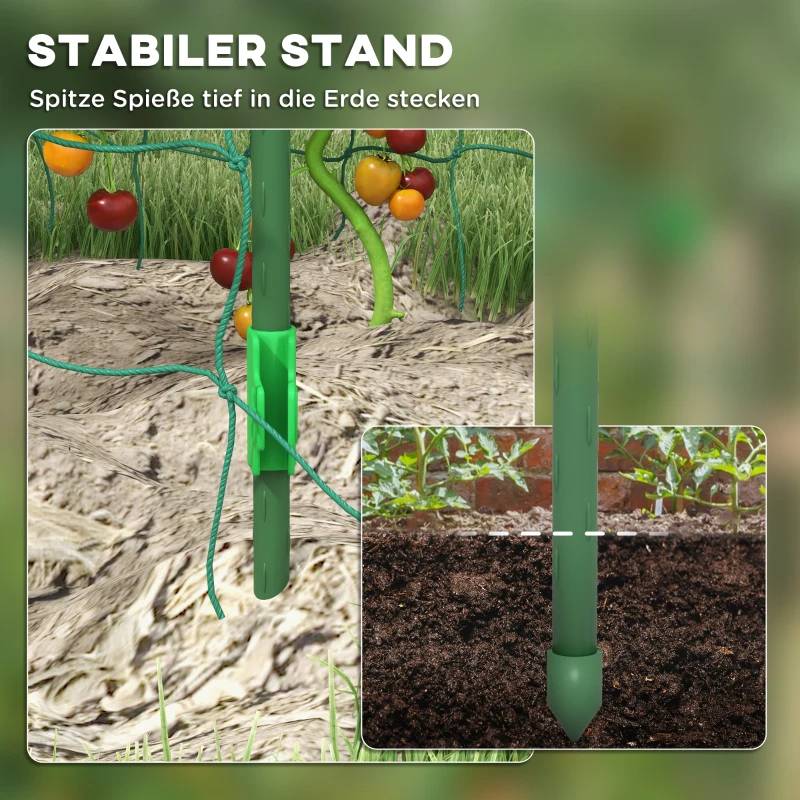 Outsunny Großer Rankbogen, Vogelschutznetz, einfache Montage, Metall, 144 x 167 x 206 cm