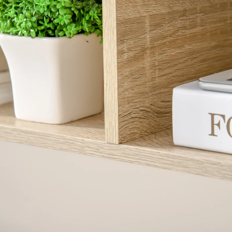 HOMCOM Schreibtisch Computertisch mit Bücherregal Home-Office Wohnzimmer Büro Eiche Weiß Spanplatte 120 x 60 x 160 cm