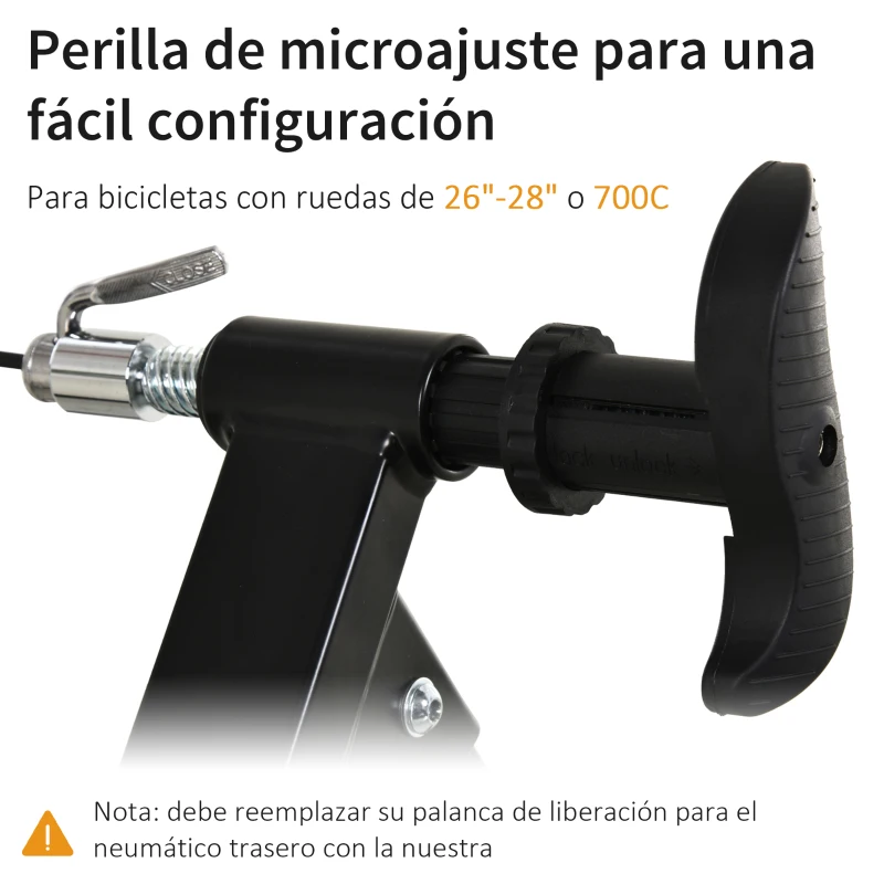 HOMCOM Rodillo de Bicicleta Entrenamiento Plegable con Resistencia Magnética Ajustable de 5 Niveles para Ruedas de 700C o 26-28 Pulgadas para Interior 54,5x47,2x39,1 cm Negro