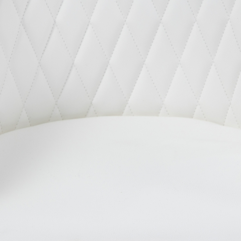 Vinsetto Silla de Oficina Basculante de Cuero PU con Altura Ajustable para Dormitorio Estudio 59x60x90-100 cm Blanco