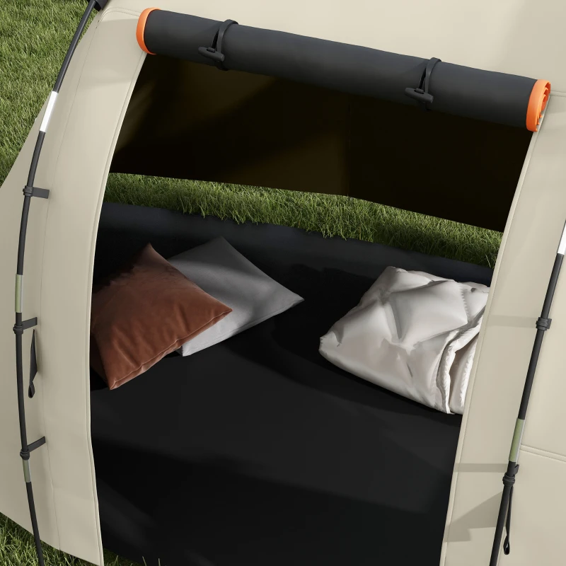 Outsunny Tenda da Campeggio 4-5 Persone con Copertura Oscurante, Impermeabile con Borsa di Trasporto, Kaki