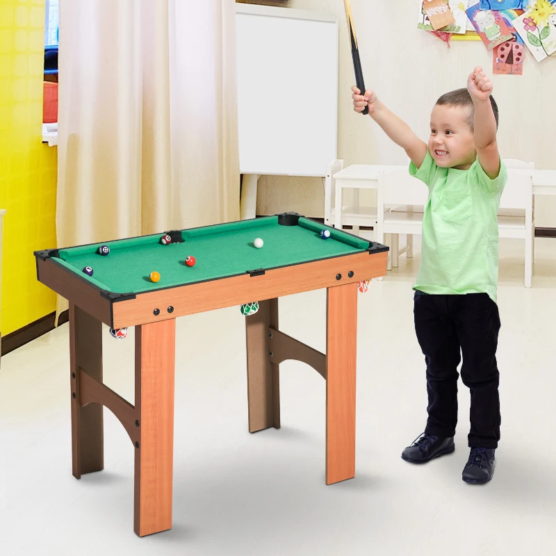 HOMCOM Mini table de billard sur pied avec accessoires bois MDF velours 77 x 40 x 63 cm