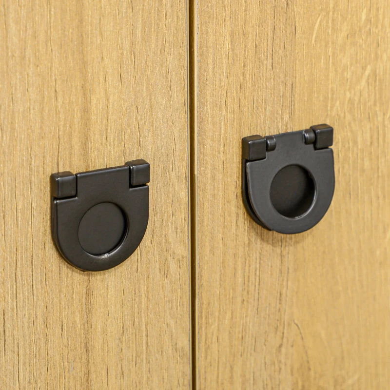 HOMCOM Mobiletto da Salotto a Doppia Anta con 5 Ripiani aperti in Truciolato, 120x40x74cm