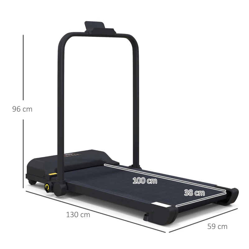 HOMCOM Cinta de Correr Cinta de Andar Plegable 2,5 HP con Pantalla LED Velocidad Ajustable Max. 10 km/h Control Remoto Negro