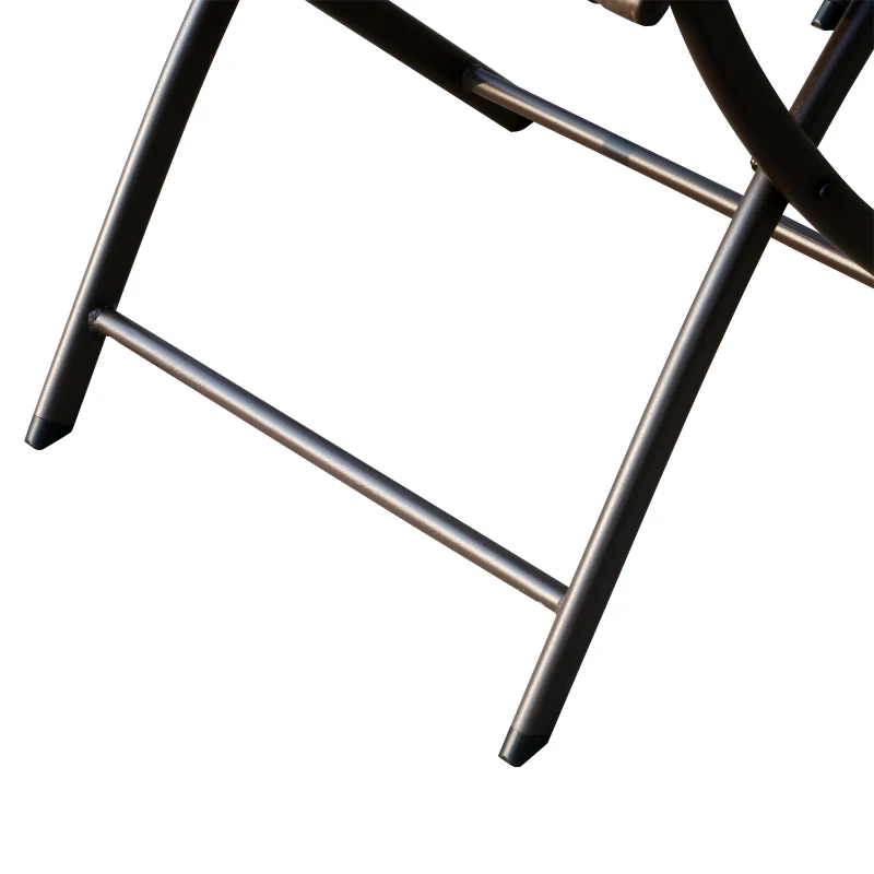 Outsunny Conjunto de Jardín Incluye Mesa 120x70x71 cm y 6 Sillas Plegables de Ratán Sintético para Exterior 61x46x84 cm Marrón